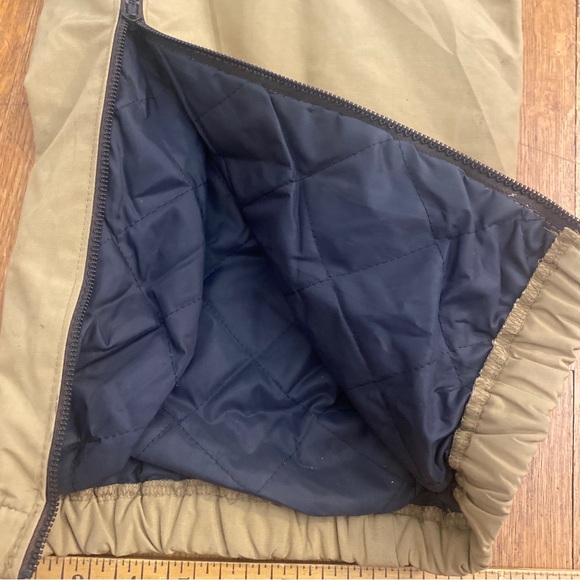L.L. Bean Mens XL 42”x29” Snow Pants Full Side Zip Quilted Lining  Khaki VTG 70s - Picture 7 of 16